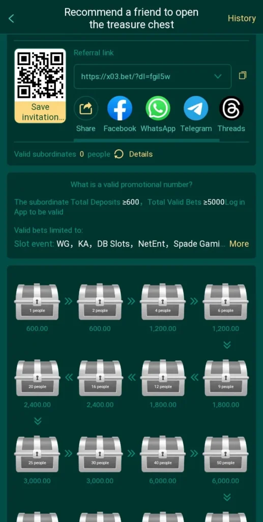 invite bonus in X03